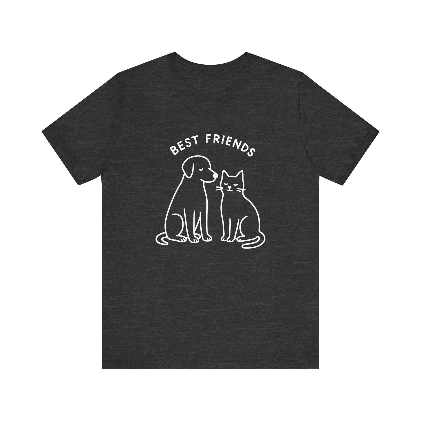 Best Friends Cat & Dog Graphic T-shirt – Pet Lover Gift