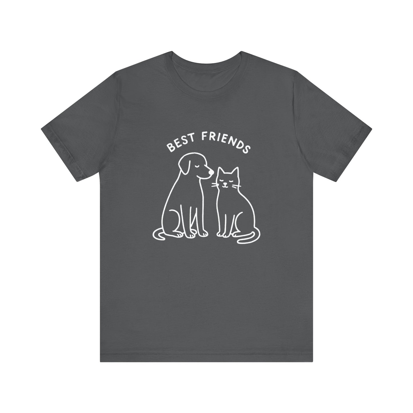 Best Friends Cat & Dog Graphic T-shirt – Pet Lover Gift