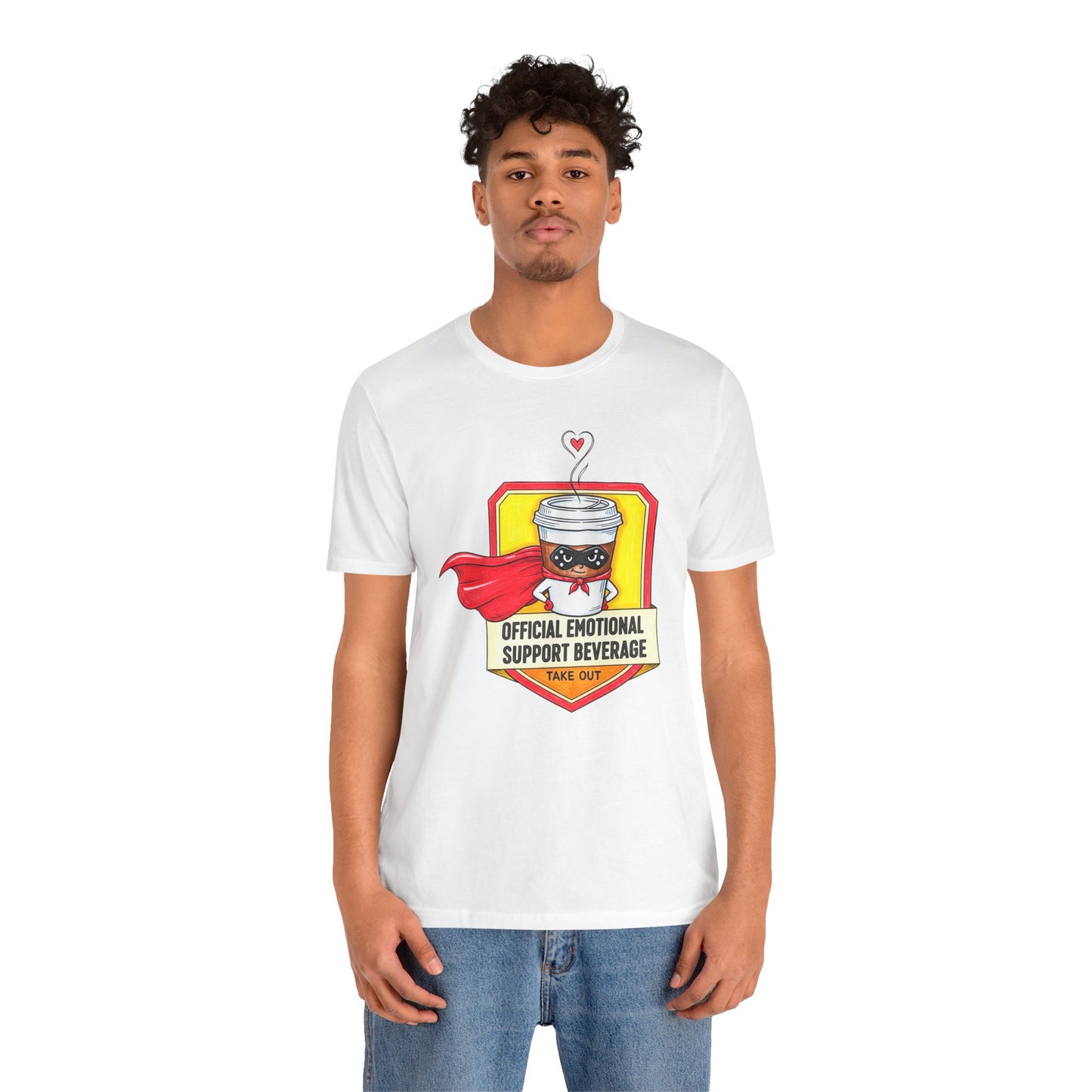 Emotional Support Coffee Graphic Tee – Funny Gift