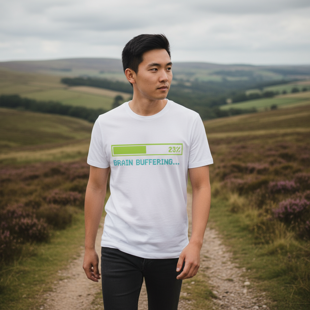 Brain Buffering Funny Graphic Tee – Gamer Humour