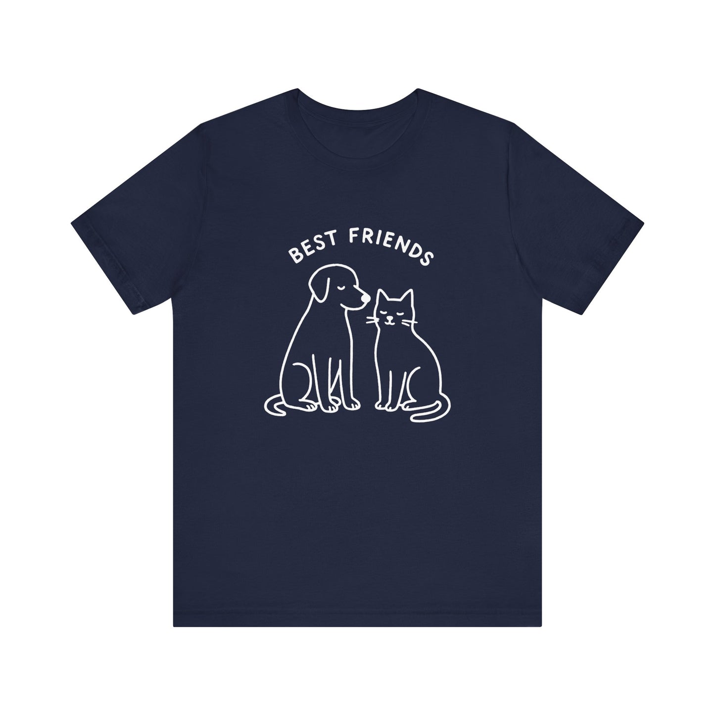 Best Friends Cat & Dog Graphic T-shirt – Pet Lover Gift