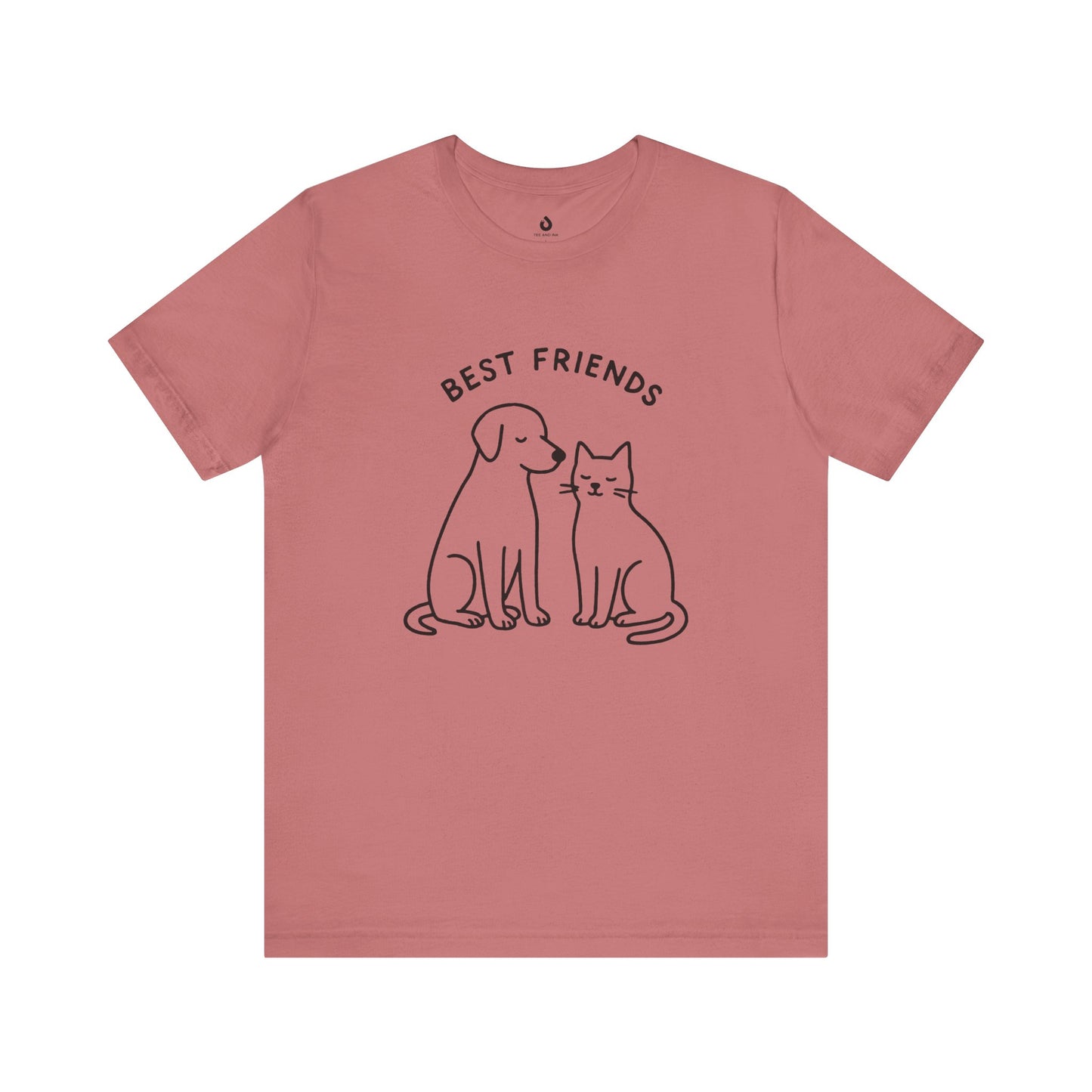 Best Friends Cat & Dog Graphic T-shirt – Pet Lover Gift