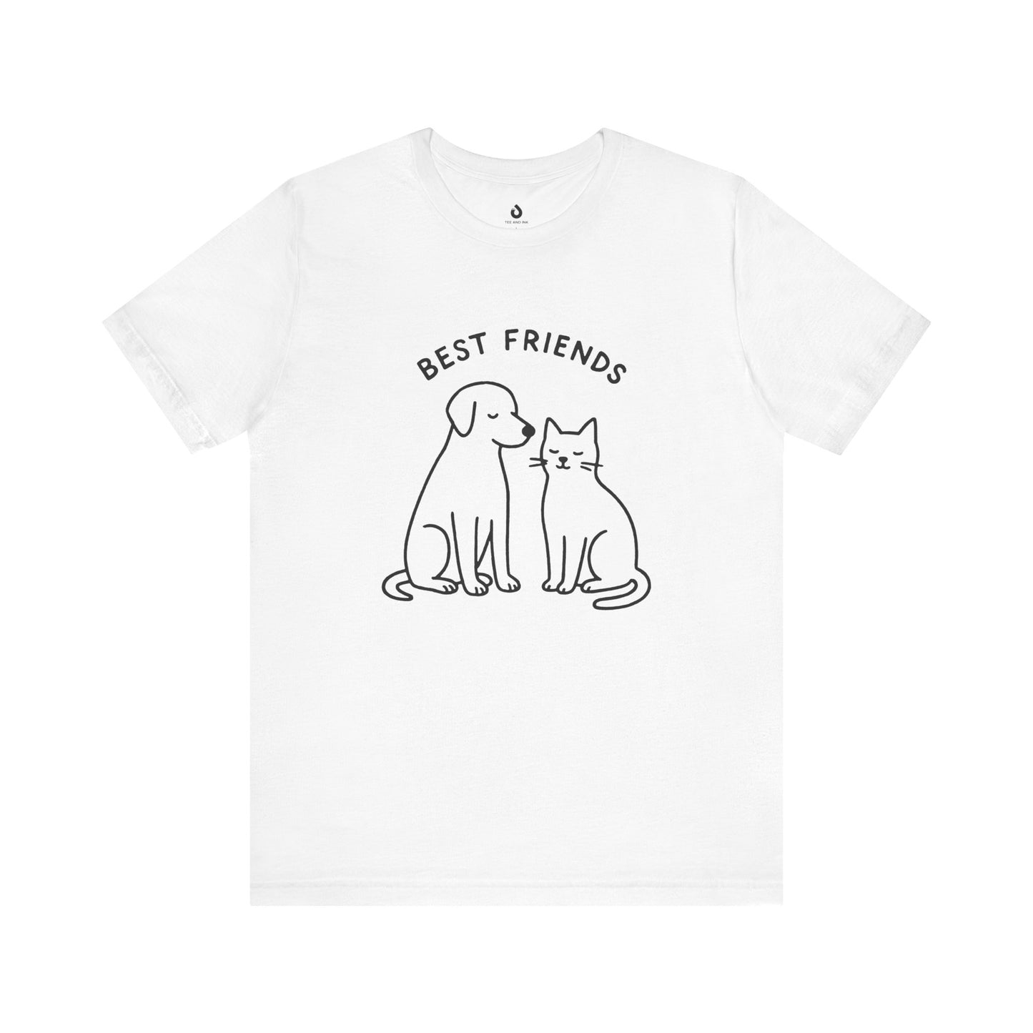 Best Friends Cat & Dog Graphic T-shirt – Pet Lover Gift