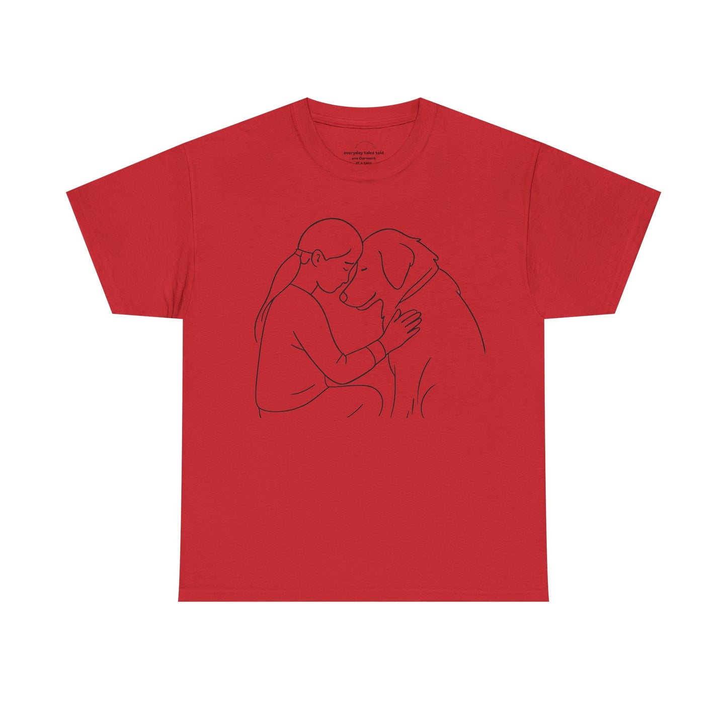 T-Shirt Minimalist Dog & Human Graphic, Ethical & Eco-Friendly Gift for Pet Lovers
