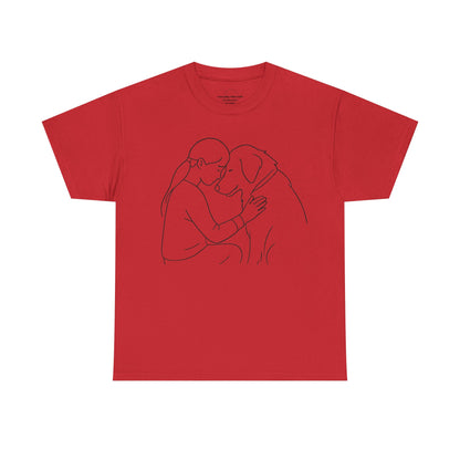 T-Shirt Minimalist Dog & Human Graphic, Ethical & Eco-Friendly Gift for Pet Lovers