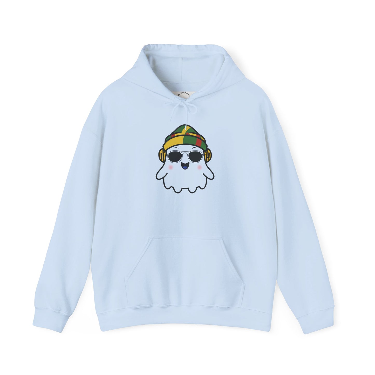 Cool Ghost Hoodie – Retro Cartoon Ghost with Headphones & Sunglasses | Unisex Streetwear, Music Lover Gift