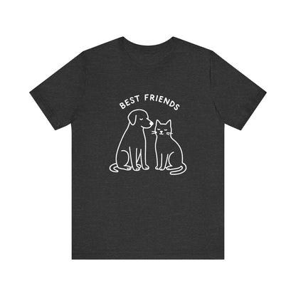 Best Friends Cat & Dog Graphic T-shirt – Pet Lover Gift