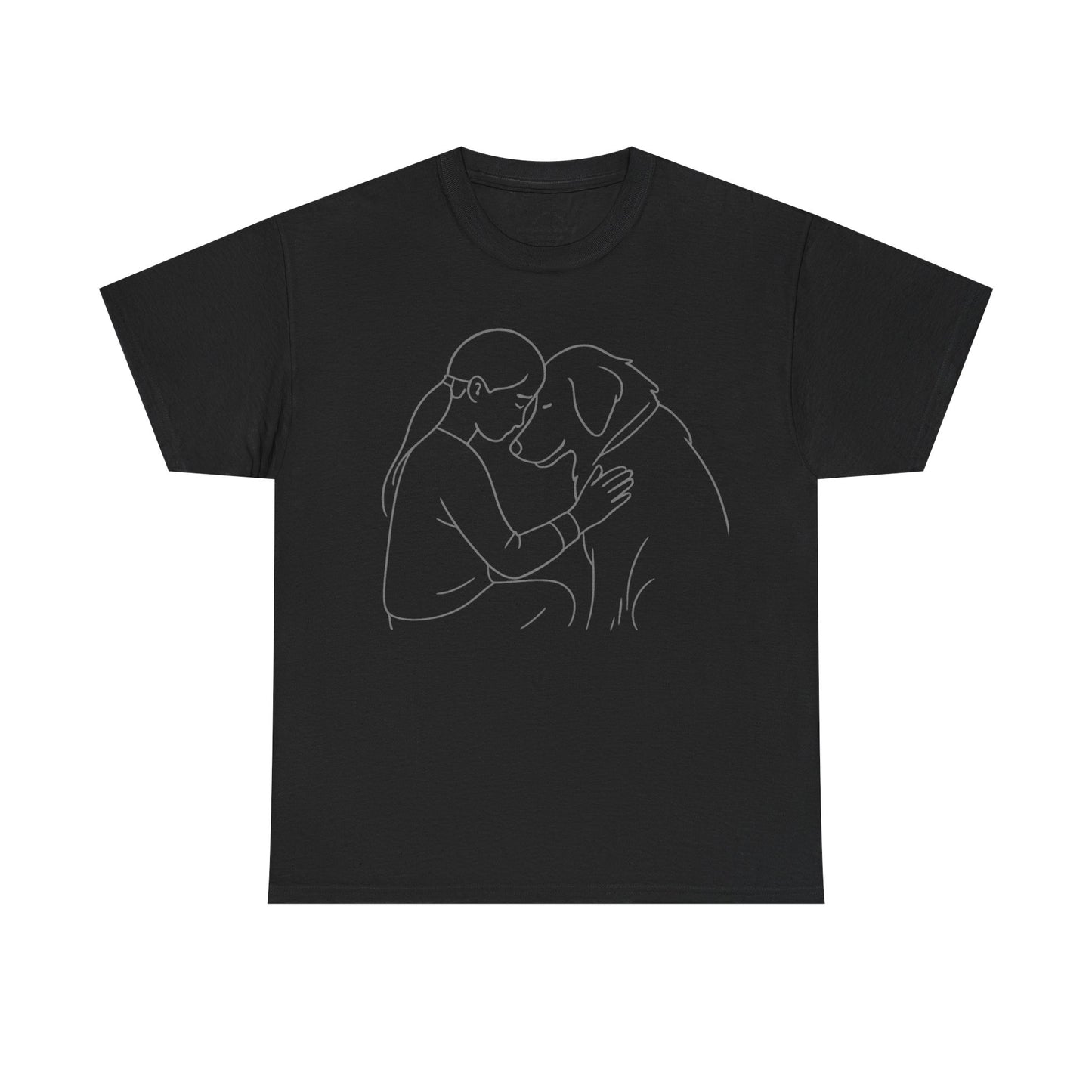 T-Shirt Minimalist Dog & Human Graphic, Ethical & Eco-Friendly Gift for Pet Lovers