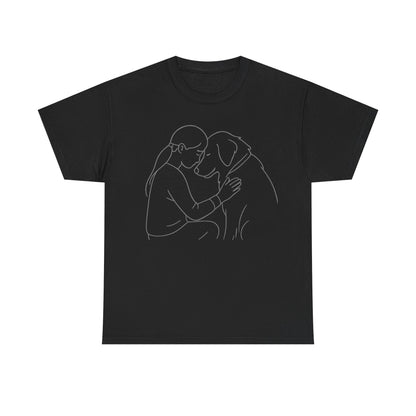 T-Shirt Minimalist Dog & Human Graphic, Ethical & Eco-Friendly Gift for Pet Lovers