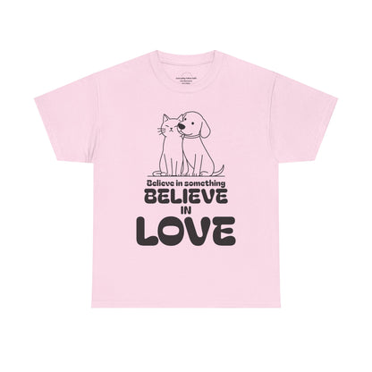 Animal Lover T- shirt. Cat and Dog Companionship Graphic, Rescue Support