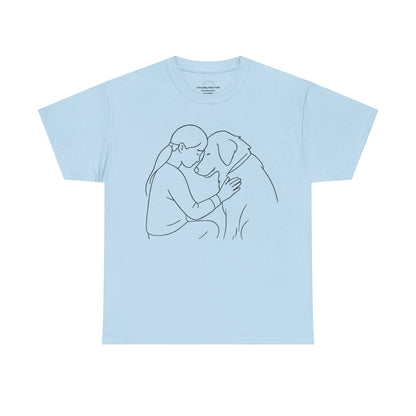 T-Shirt Minimalist Dog & Human Graphic, Ethical & Eco-Friendly Gift for Pet Lovers