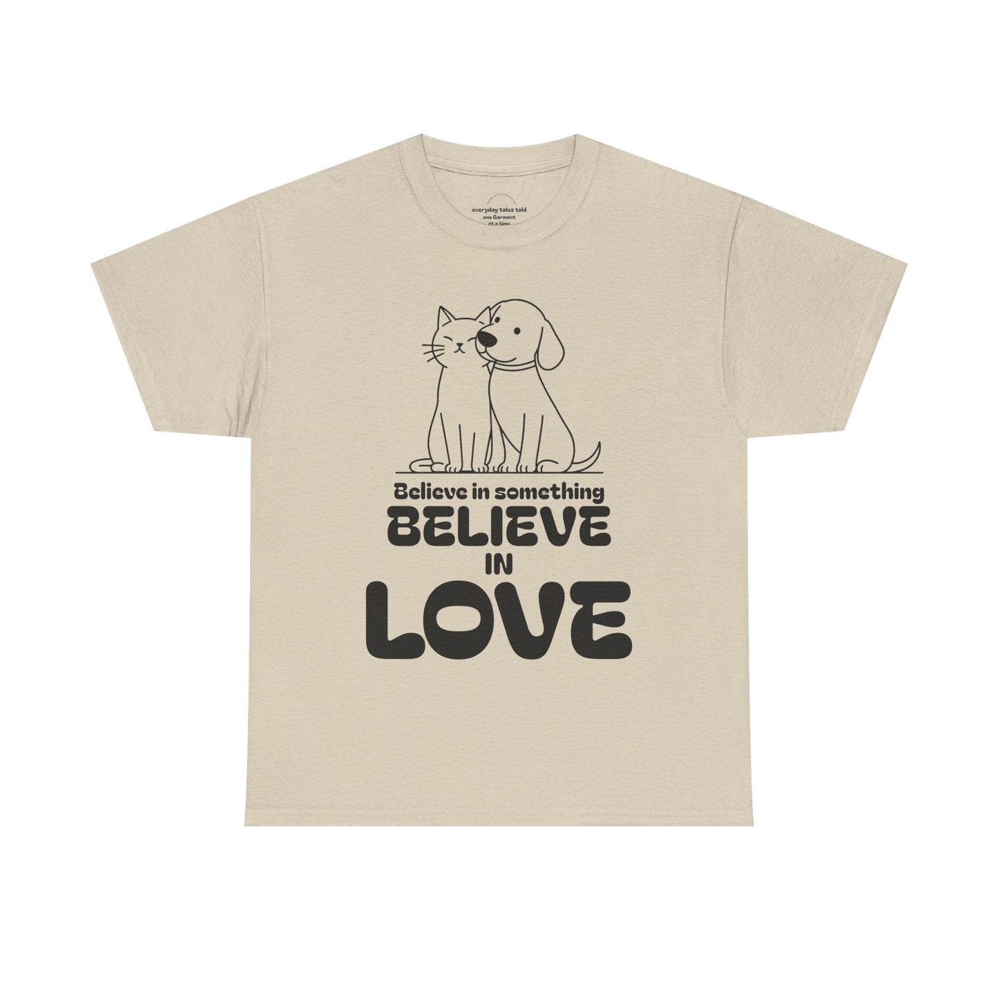 Animal Lover T- shirt. Cat and Dog Companionship Graphic, Rescue Support