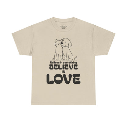 Animal Lover T- shirt. Cat and Dog Companionship Graphic, Rescue Support
