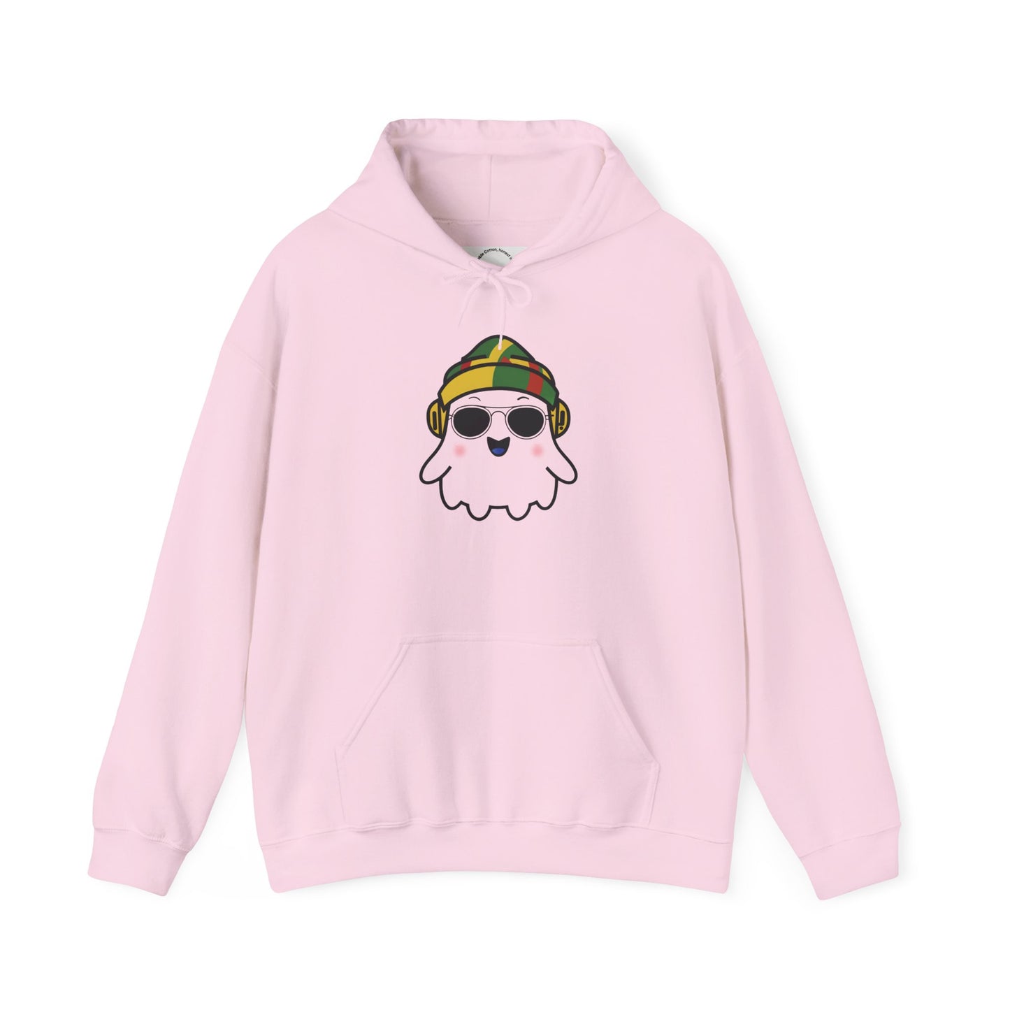 Cool Ghost Hoodie – Retro Cartoon Ghost with Headphones & Sunglasses | Unisex Streetwear, Music Lover Gift
