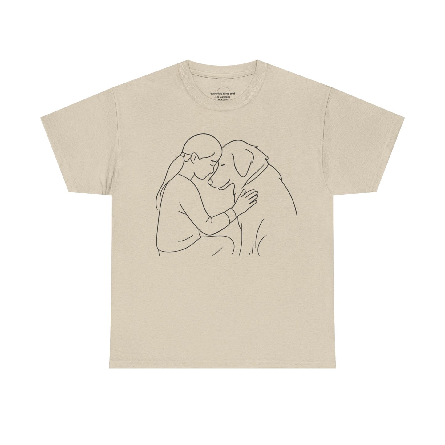 T-Shirt Minimalist Dog & Human Graphic, Ethical & Eco-Friendly Gift for Pet Lovers