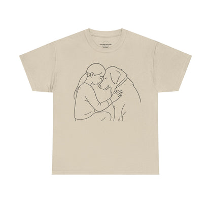 T-Shirt Minimalist Dog & Human Graphic, Ethical & Eco-Friendly Gift for Pet Lovers