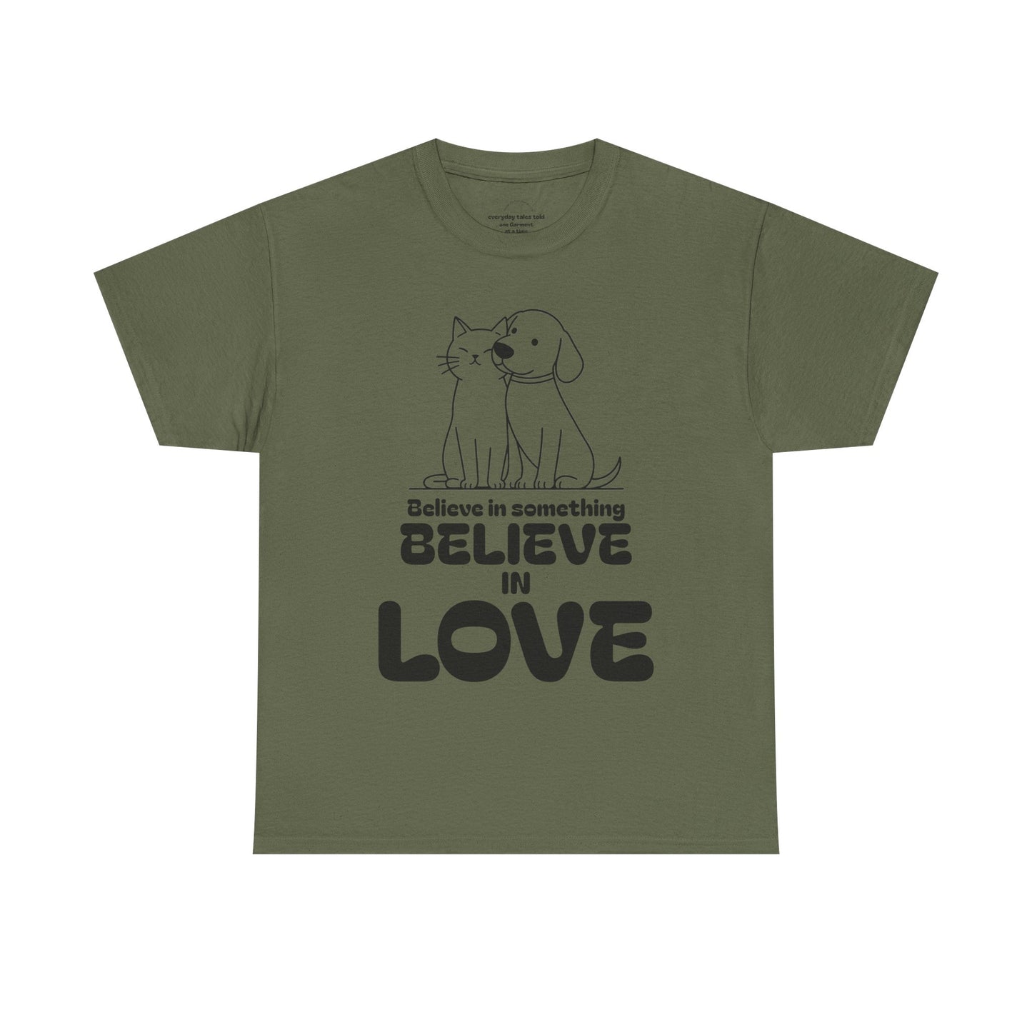 Animal Lover T- shirt. Cat and Dog Companionship Graphic, Rescue Support
