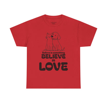 Animal Lover T- shirt. Cat and Dog Companionship Graphic, Rescue Support