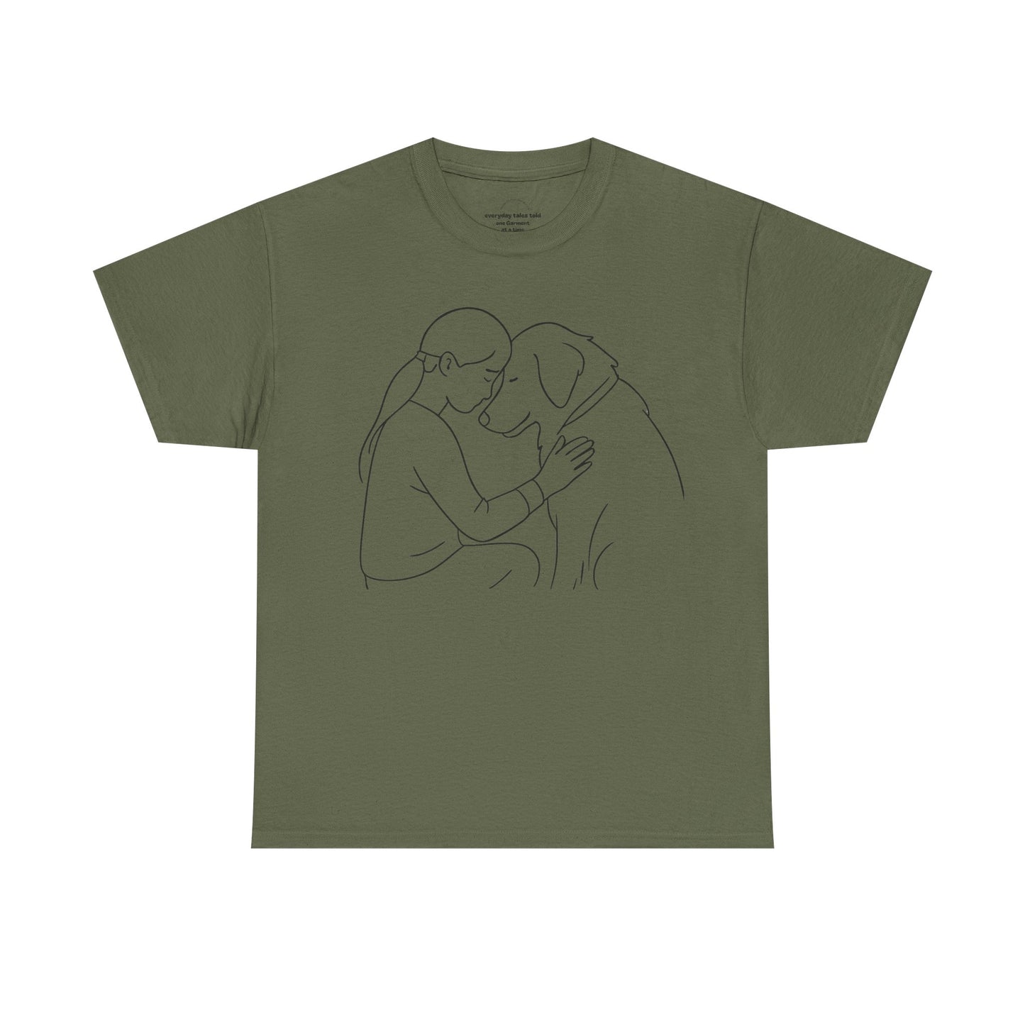 T-Shirt Minimalist Dog & Human Graphic, Ethical & Eco-Friendly Gift for Pet Lovers