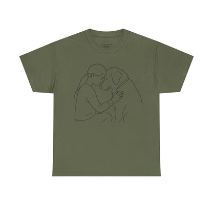 T-Shirt Minimalist Dog & Human Graphic, Ethical & Eco-Friendly Gift for Pet Lovers