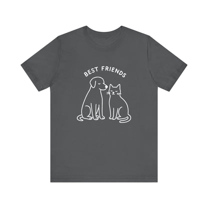 Best Friends Cat & Dog Graphic T-shirt – Pet Lover Gift