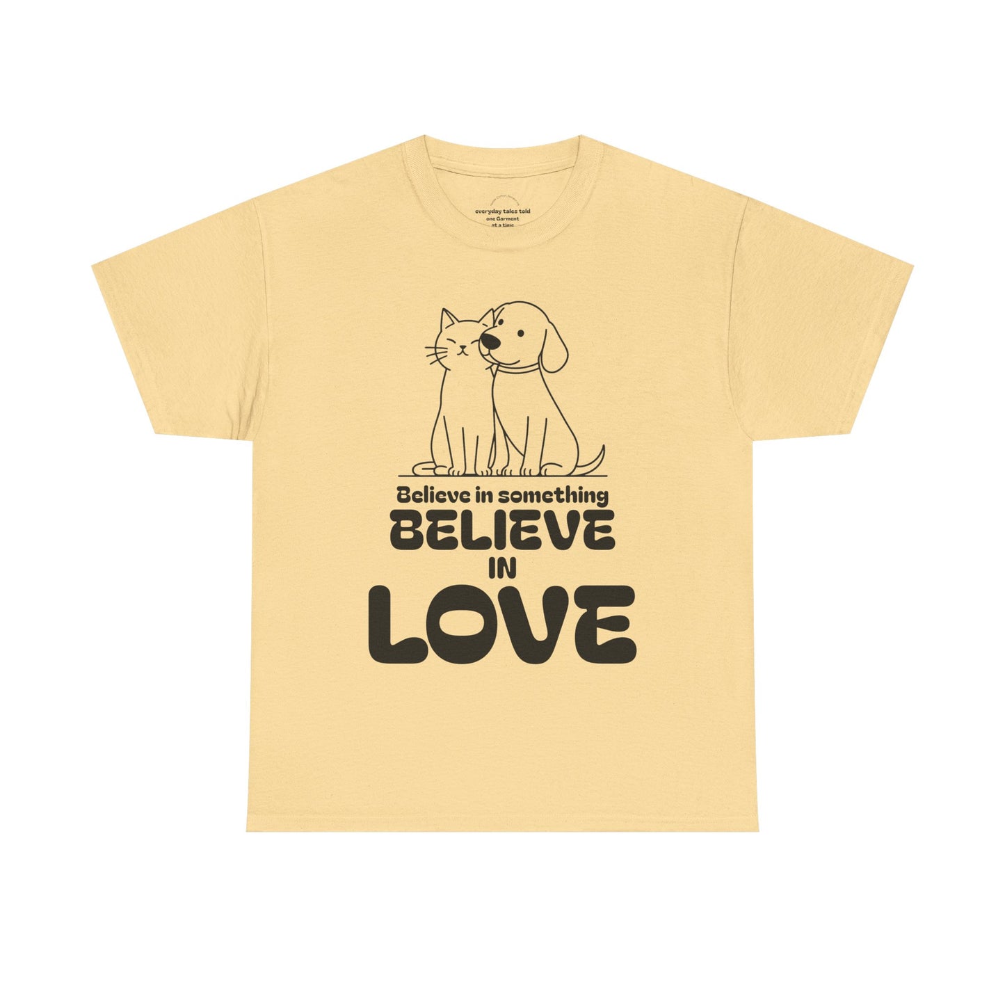Animal Lover T- shirt. Cat and Dog Companionship Graphic, Rescue Support