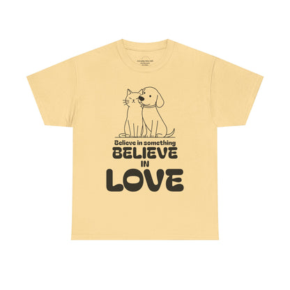 Animal Lover T- shirt. Cat and Dog Companionship Graphic, Rescue Support