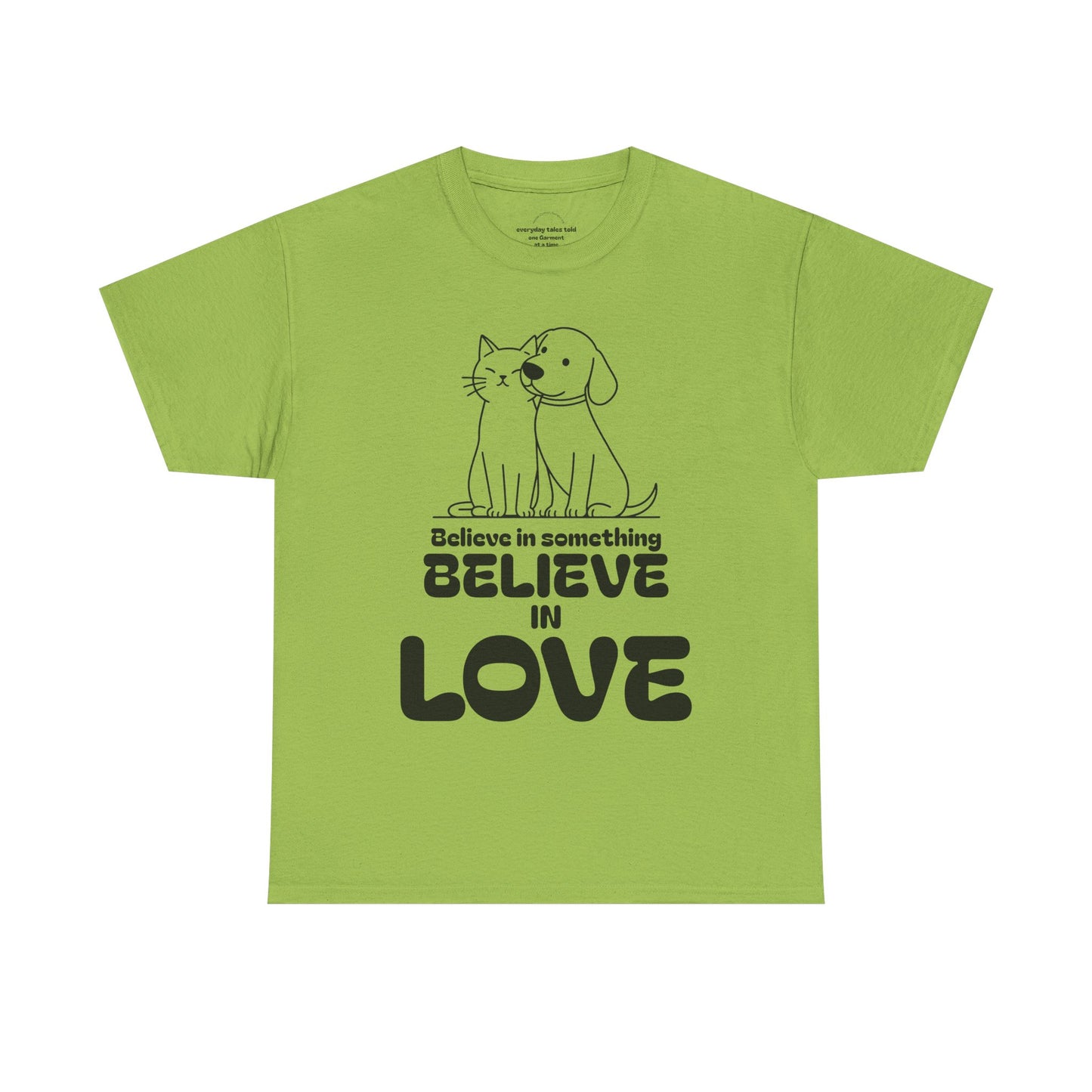 Animal Lover T- shirt. Cat and Dog Companionship Graphic, Rescue Support