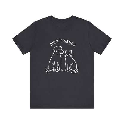 Best Friends Cat & Dog Graphic T-shirt – Pet Lover Gift