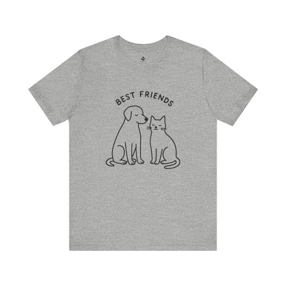 Best Friends Cat & Dog Graphic T-shirt – Pet Lover Gift