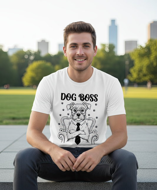 Dog Boss KING Graphic Tee – Funny Dog Lover Gift