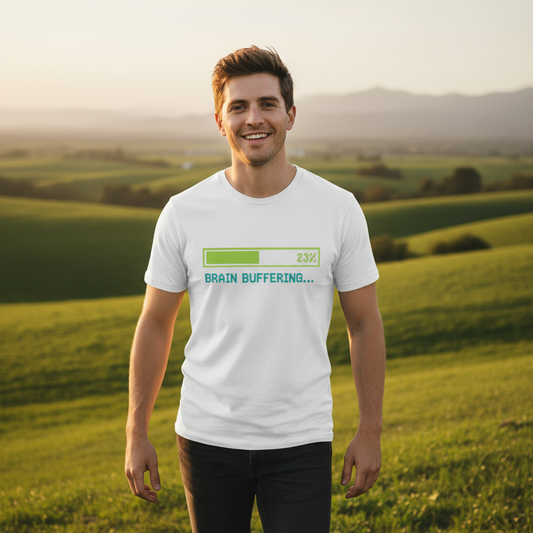 Brain Buffering Funny Graphic Tee – Gamer Humour