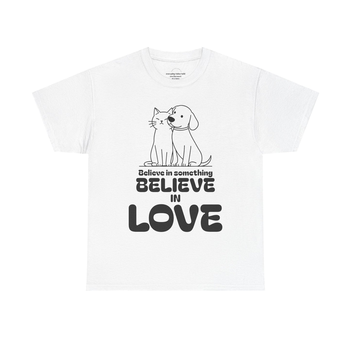 Animal Lover T- shirt. Cat and Dog Companionship Graphic, Rescue Support