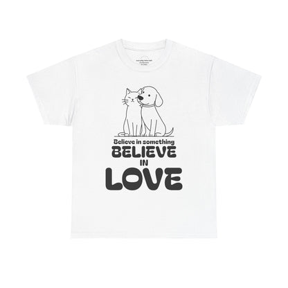 Animal Lover T- shirt. Cat and Dog Companionship Graphic, Rescue Support