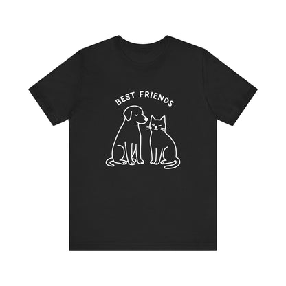 Best Friends Cat & Dog Graphic T-shirt – Pet Lover Gift