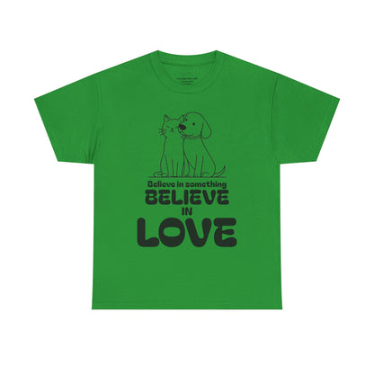 Animal Lover T- shirt. Cat and Dog Companionship Graphic, Rescue Support