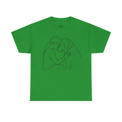 T-Shirt Minimalist Dog & Human Graphic, Ethical & Eco-Friendly Gift for Pet Lovers
