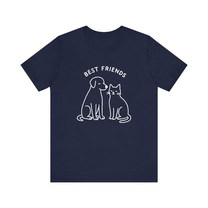 Best Friends Cat & Dog Graphic T-shirt – Pet Lover Gift