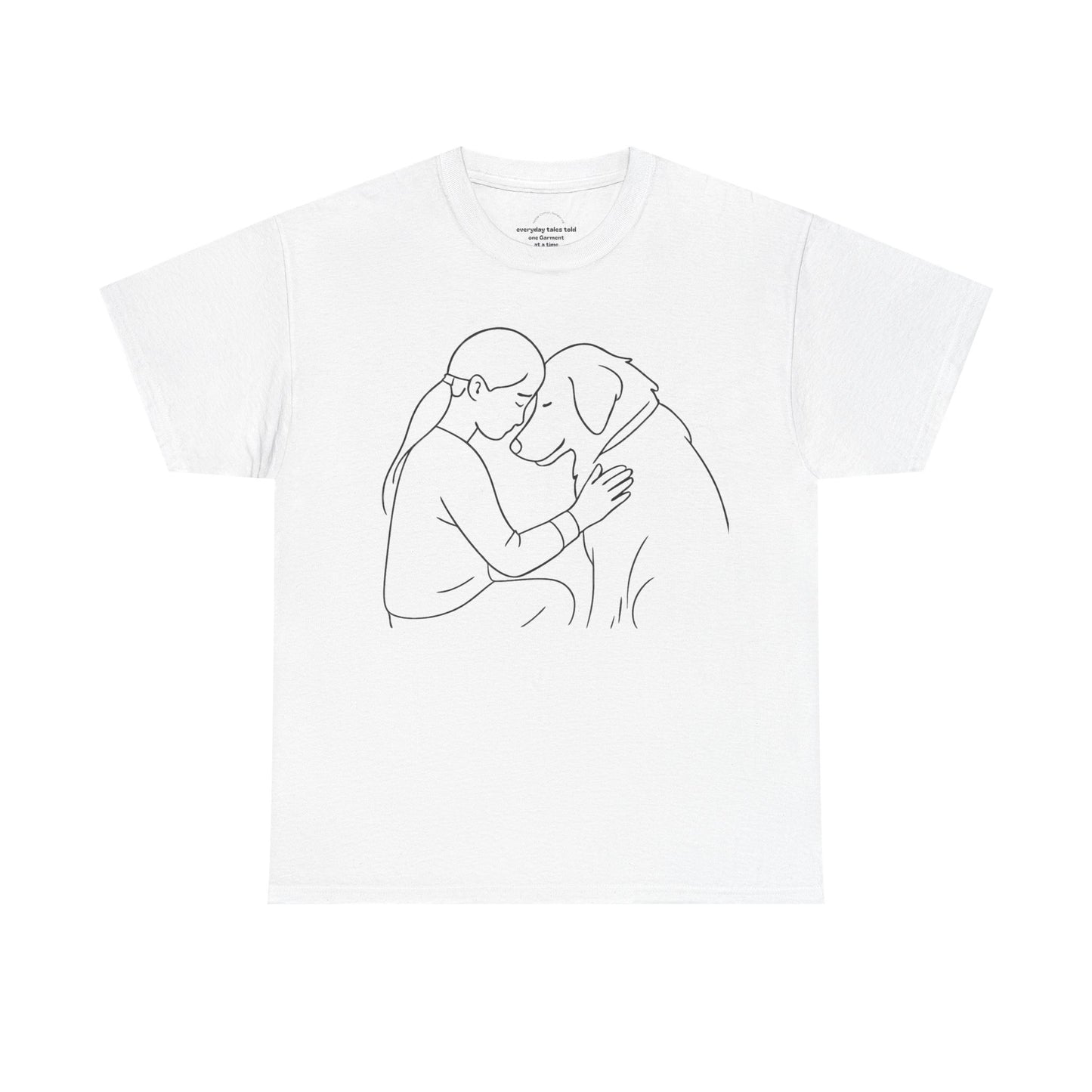 T-Shirt Minimalist Dog & Human Graphic, Ethical & Eco-Friendly Gift for Pet Lovers