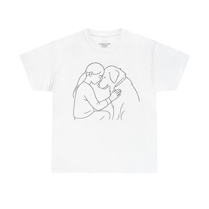 T-Shirt Minimalist Dog & Human Graphic, Ethical & Eco-Friendly Gift for Pet Lovers