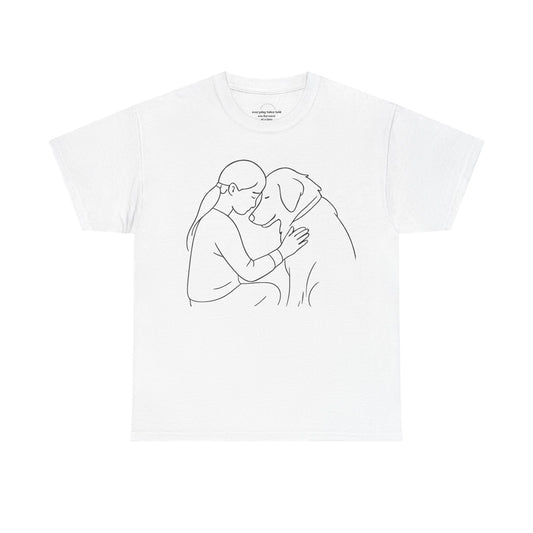T-Shirt Minimalist Dog & Human Graphic, Ethical & Eco-Friendly Gift for Pet Lovers