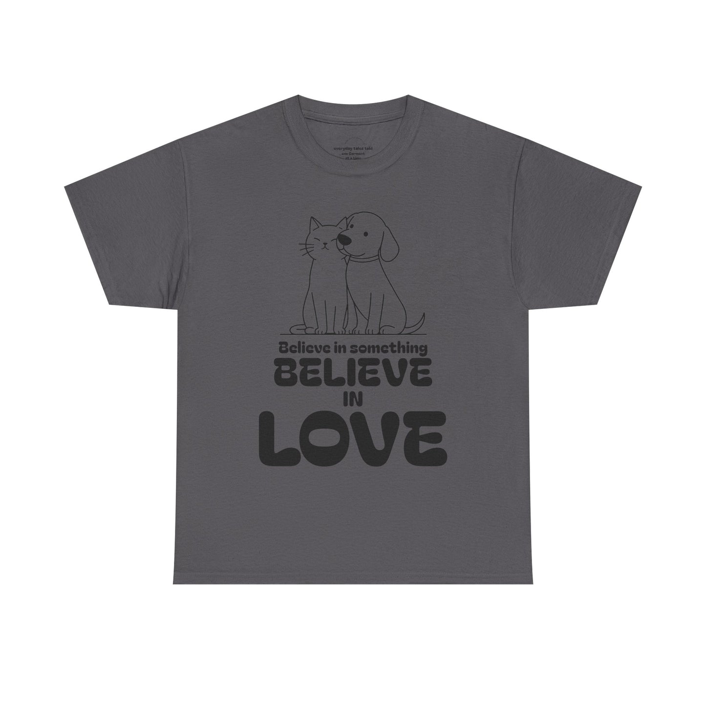 Animal Lover T- shirt. Cat and Dog Companionship Graphic, Rescue Support