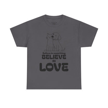 Animal Lover T- shirt. Cat and Dog Companionship Graphic, Rescue Support