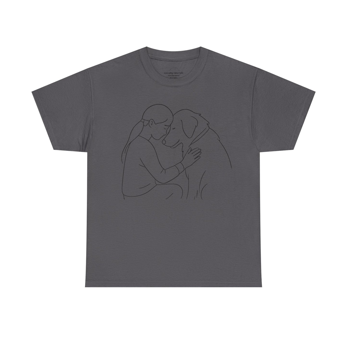 T-Shirt Minimalist Dog & Human Graphic, Ethical & Eco-Friendly Gift for Pet Lovers