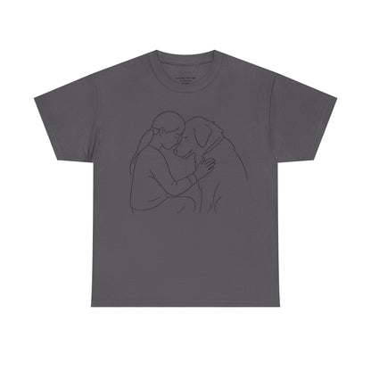 T-Shirt Minimalist Dog & Human Graphic, Ethical & Eco-Friendly Gift for Pet Lovers