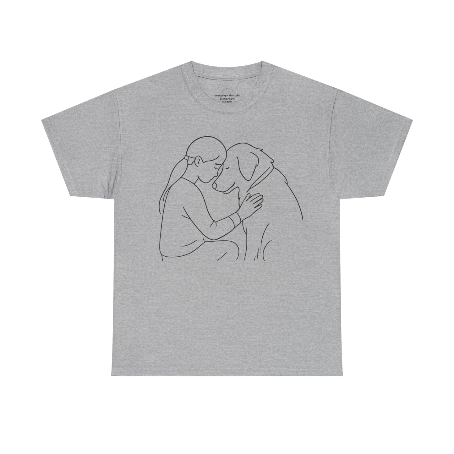 T-Shirt Minimalist Dog & Human Graphic, Ethical & Eco-Friendly Gift for Pet Lovers