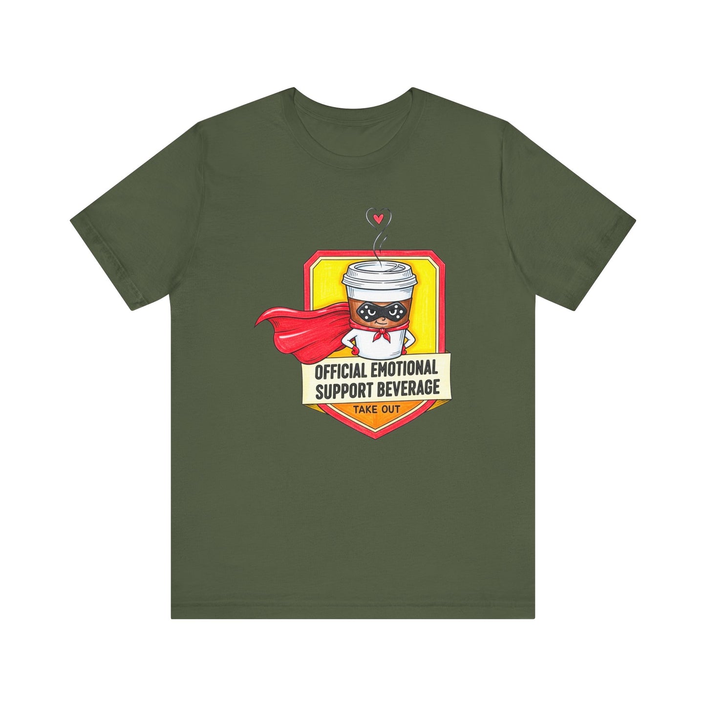 Emotional Support Coffee Graphic Tee – Funny Gift
