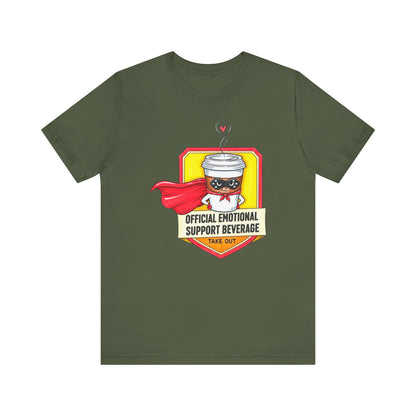 Emotional Support Coffee Graphic Tee – Funny Gift