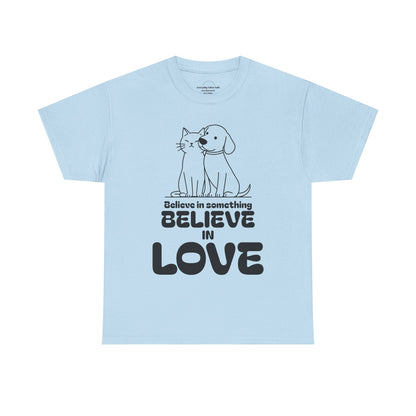 Animal Lover T- shirt. Cat and Dog Companionship Graphic, Rescue Support